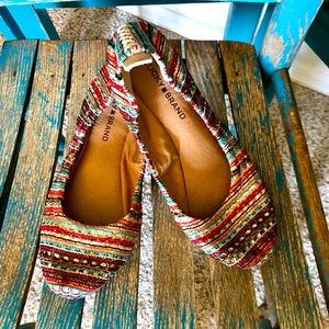 LUCKY BRAND Slip-On Multi Colored Sequined Ballet Flats - Comfortable Shoes